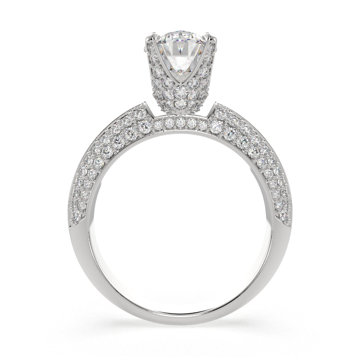 1.75 Carat VS1 D Lab Grown Diamond Pave Oval Ring