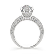 4.75 Carat VS1 D Lab Grown Diamond Pave Pear Ring