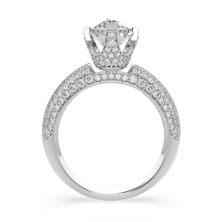 Daria 1.75 Carat Pear Cut Pave 6 Prong Engagement Ring