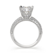 2.75 Carat VS1 D Lab Grown Diamond Pave Princess Ring