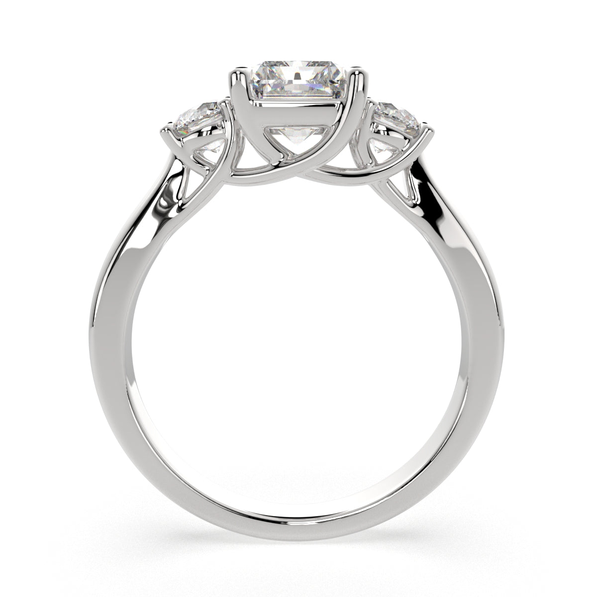 3.75 Carat VS1 D Lab Grown Diamond Pave Radiant Ring
