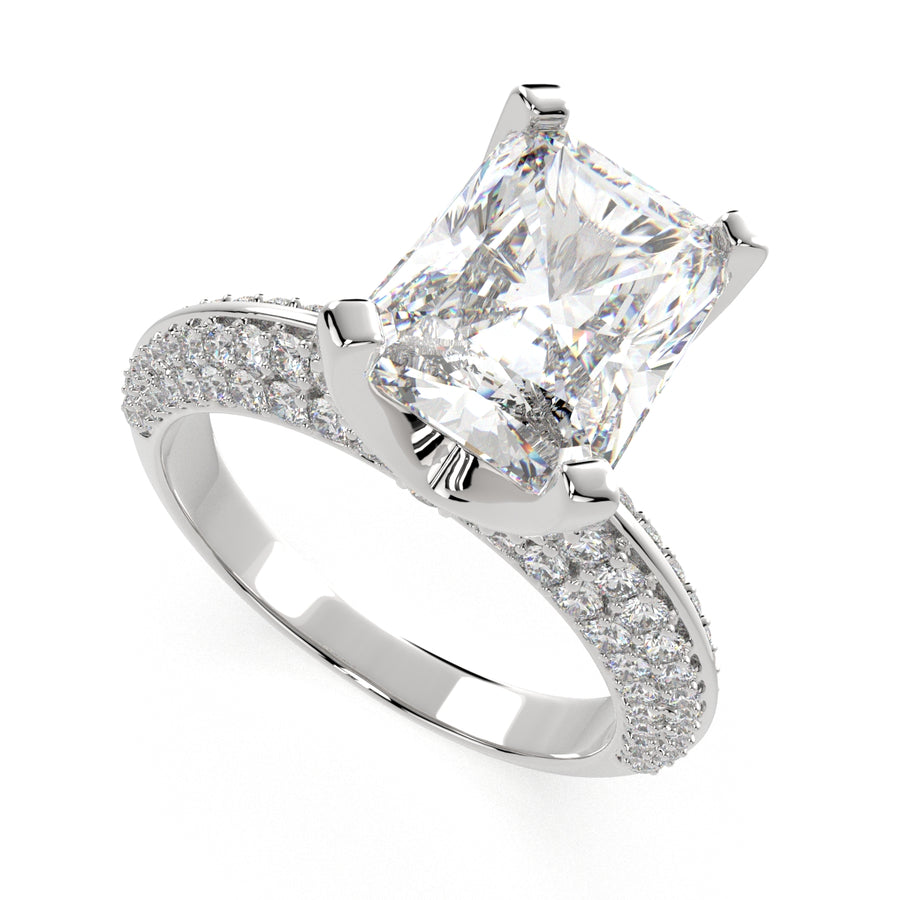 Daria 2.75 Carat Radiant Cut Pave 6 Prong Engagement Ring