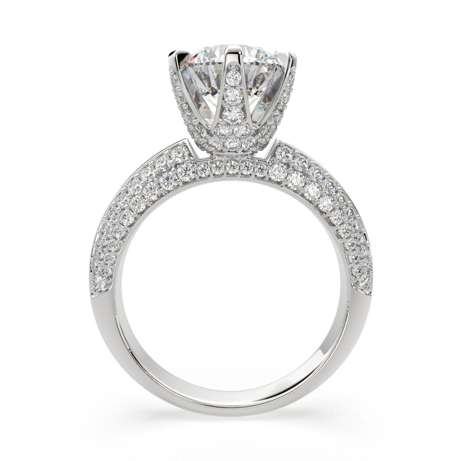 Daria 1.75 Carat Round Cut Pave 6 Prong Engagement Ring
