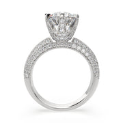 4.75 Carat VS1 D Lab Grown Diamond Pave Round Ring
