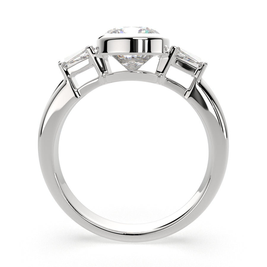 Emilia 3.5 Carat Cushion Cut Trilogy 3 Stone Engagement Ring