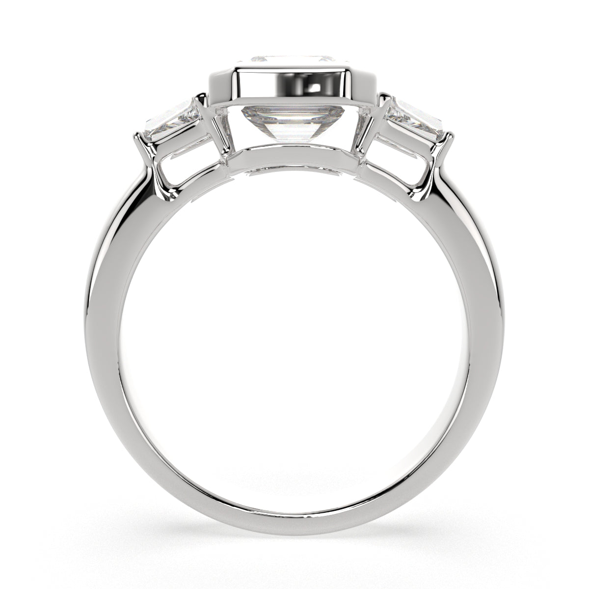 4.5 Carat VS1 D Lab Grown Diamond Trilogy Emerald Ring