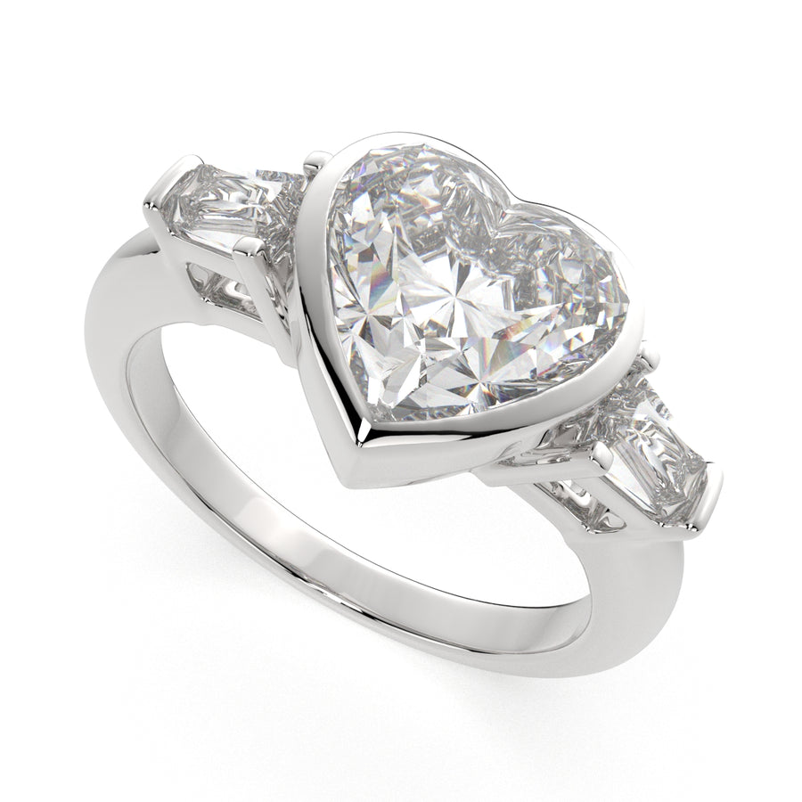 Emilia 3.5 Carat Heart Cut Trilogy 3 Stone Engagement Ring
