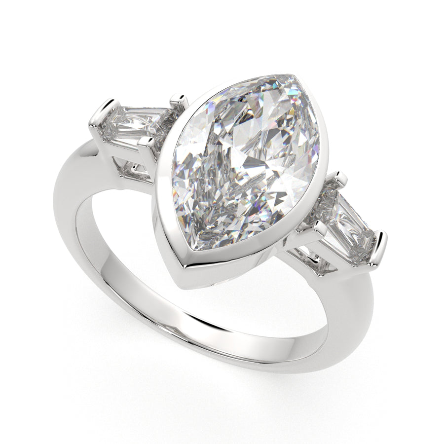 Emilia 3.5 Carat Marquise Cut Trilogy 3 Stone Engagement Ring