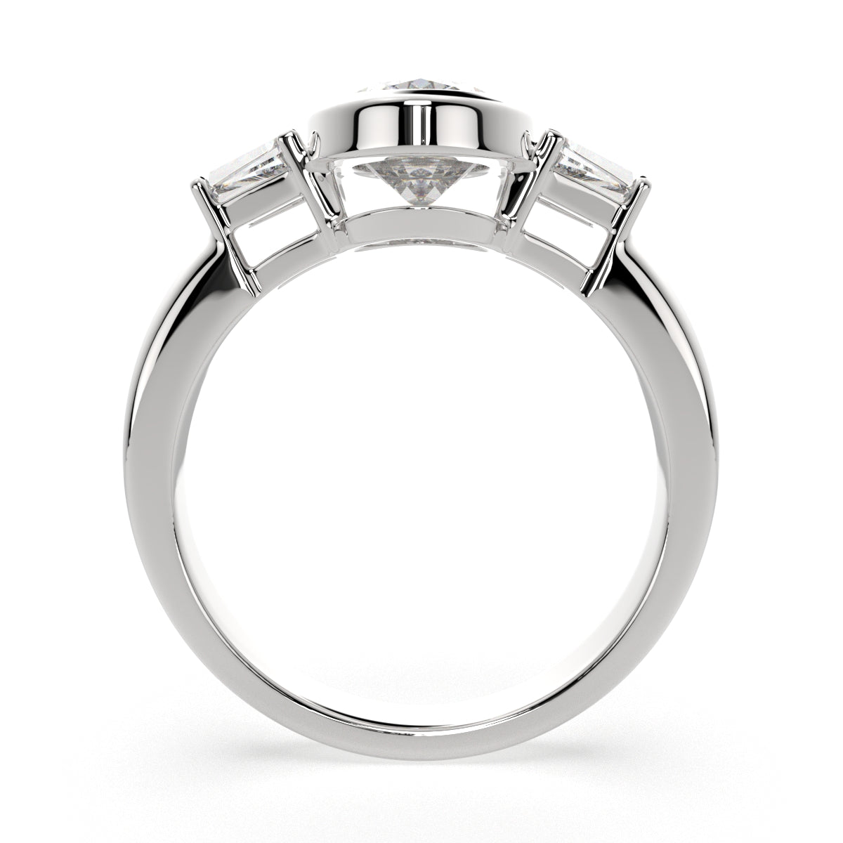 3.5 Carat VS1 D Lab Grown Diamond Trilogy Oval Ring
