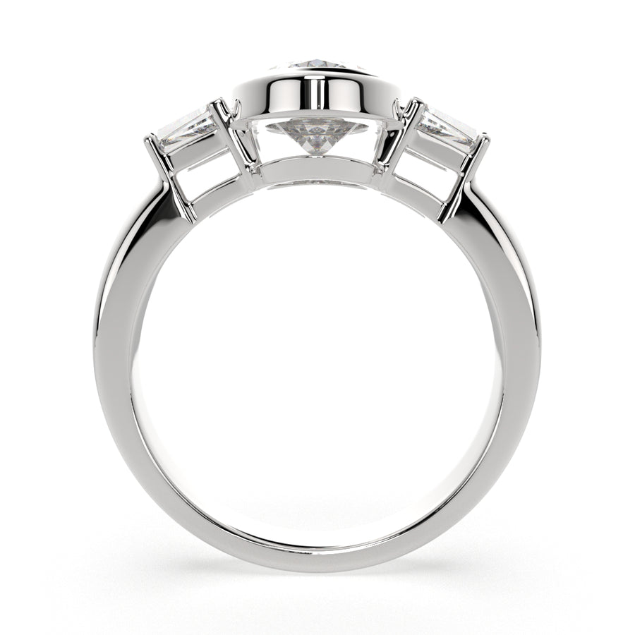 Emilia 3.5 Carat Oval Cut Trilogy 3 Stone Engagement Ring
