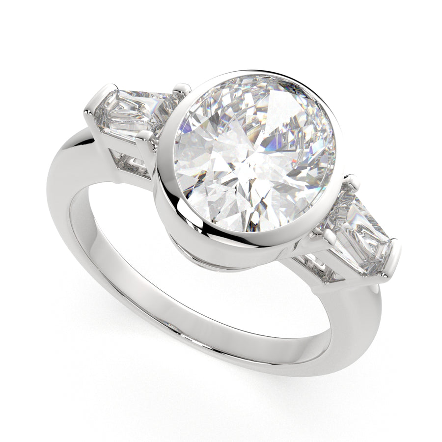 Emilia 3.5 Carat Oval Cut Trilogy 3 Stone Engagement Ring