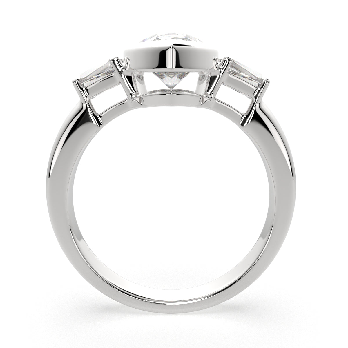 2.5 Carat VS1 D Lab Grown Diamond Trilogy Pear Ring