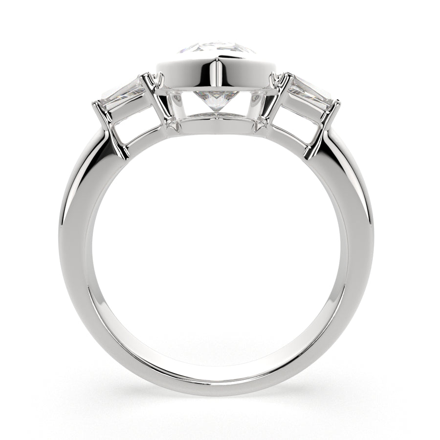 Emilia 2.5 Carat Pear Cut Trilogy 3 Stone Engagement Ring