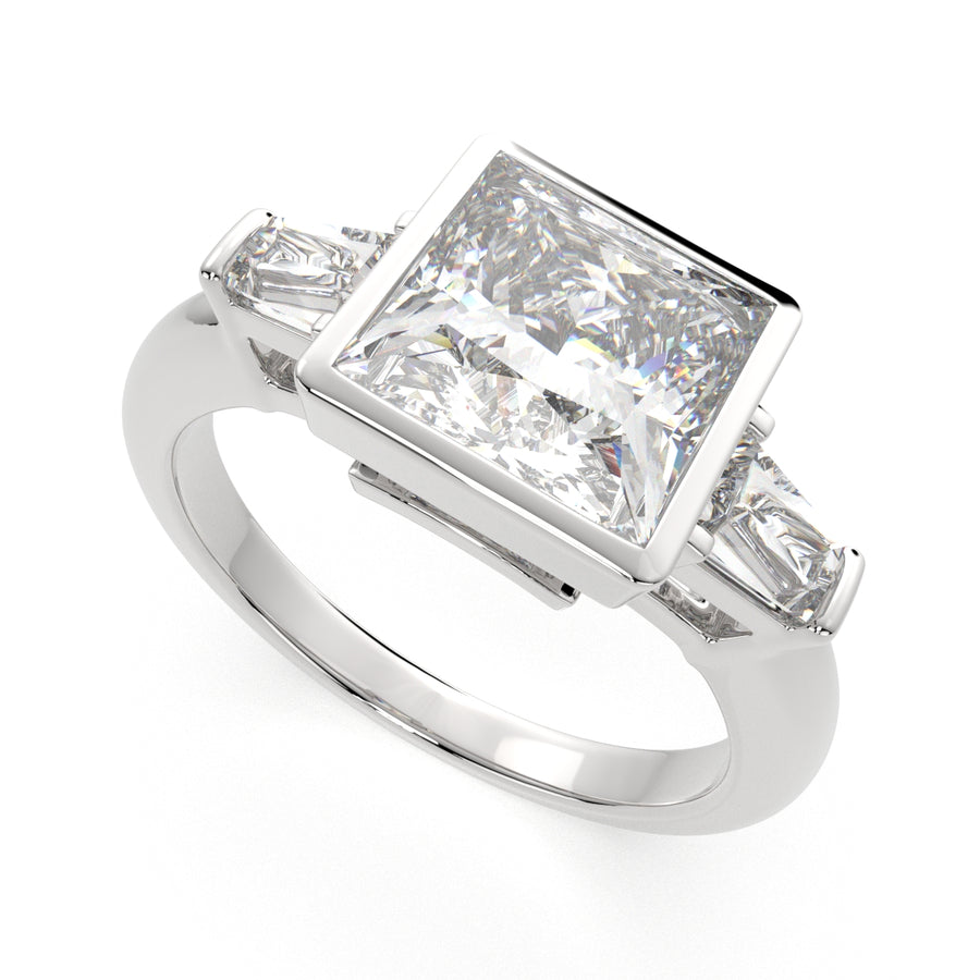 Emilia 3.5 Carat Princess Cut Trilogy 3 Stone Engagement Ring