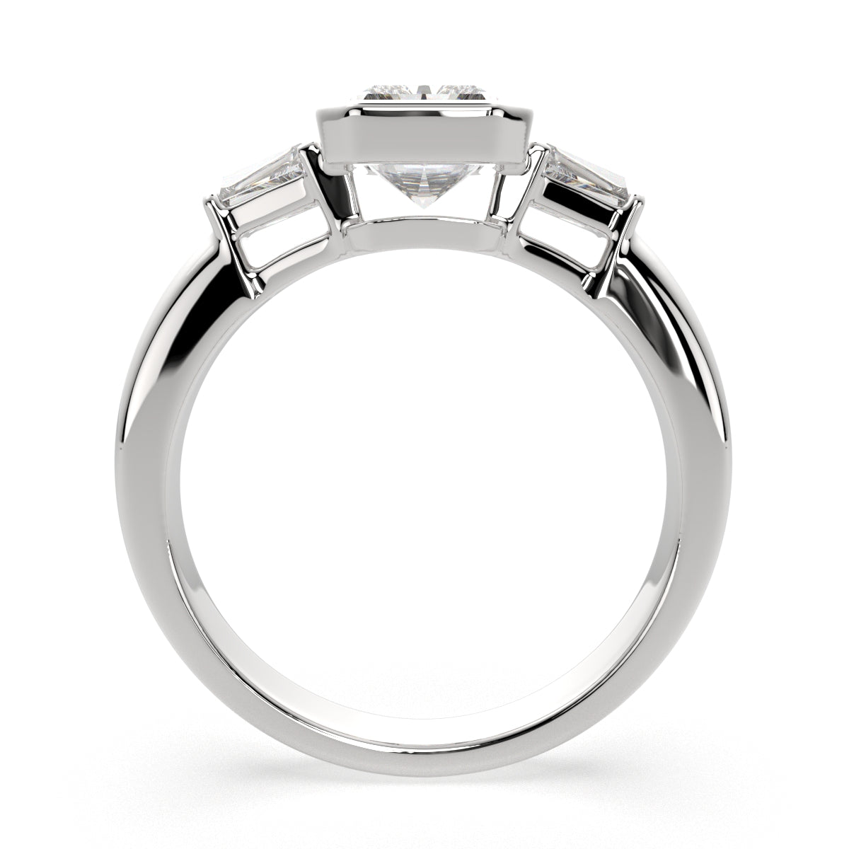 1.5 Carat VS1 D Lab Grown Diamond Trilogy Radiant Ring