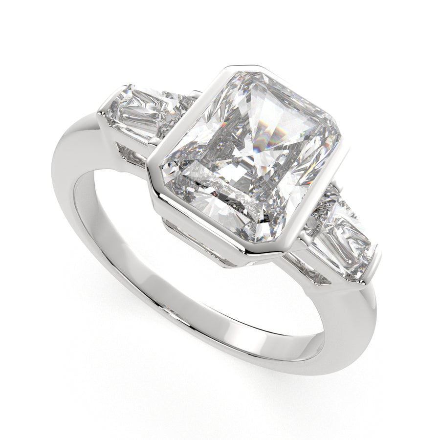 Emilia 4.5 Carat Radiant Cut Trilogy 3 Stone Engagement Ring