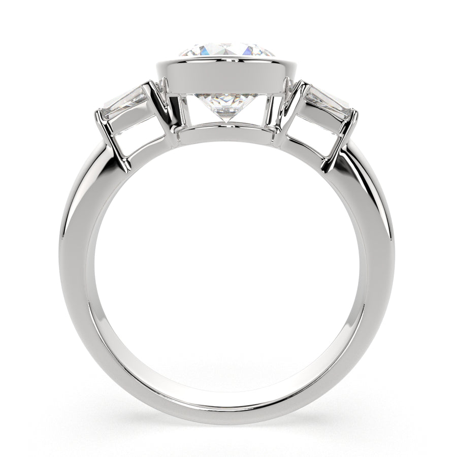 Emilia 1.5 Carat Round Cut Trilogy 3 Stone Engagement Ring