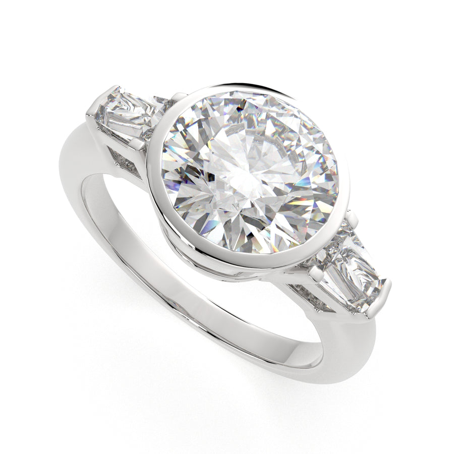 Emilia 1.5 Carat Round Cut Trilogy 3 Stone Engagement Ring