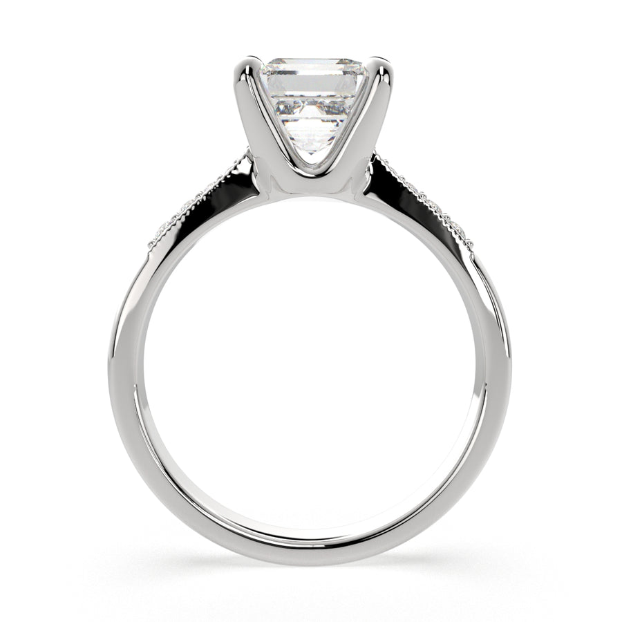 Federica 4.4 Carat Emerald Cut 4 Prong Engagement Ring