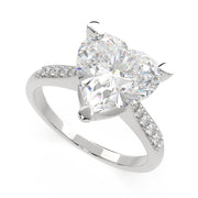 4.4 Carat VS1 D Lab Grown Diamond Pave Heart Ring