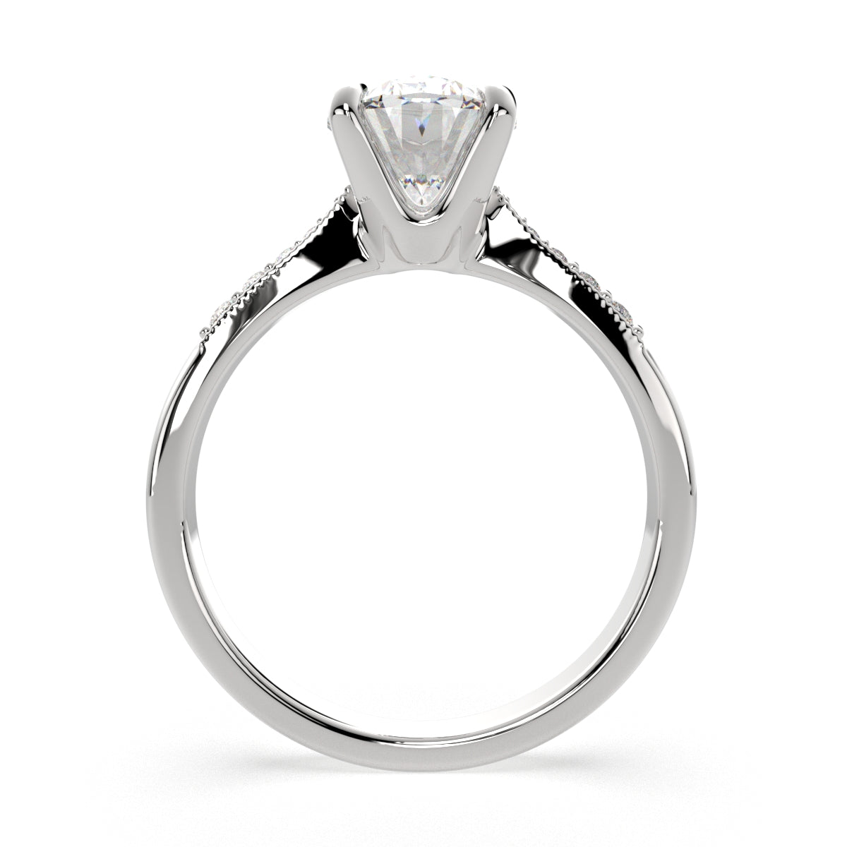 3.4 Carat VS1 D Lab Grown Diamond Pave Oval Ring