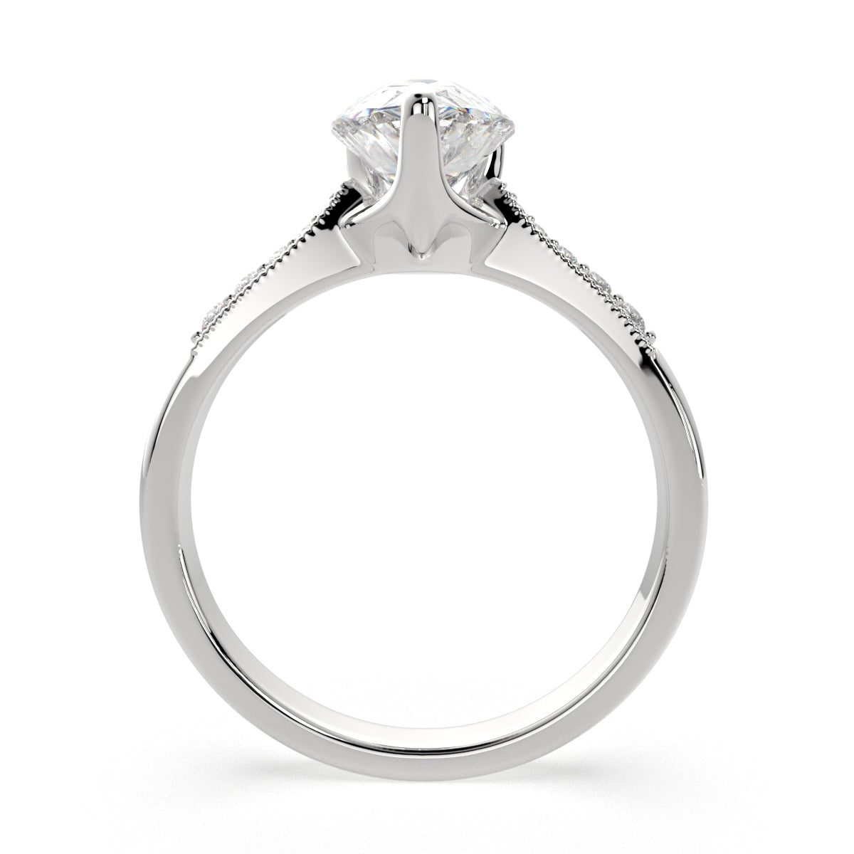 1.4 Carat VS1 D Lab Grown Diamond Pave Pear Ring
