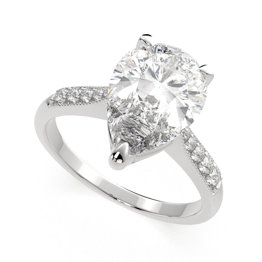 Federica 4.4 Carat Pear Cut 4 Prong Engagement Ring