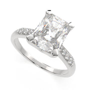 2.4 Carat VS1 D Lab Grown Diamond Pave Radiant Ring