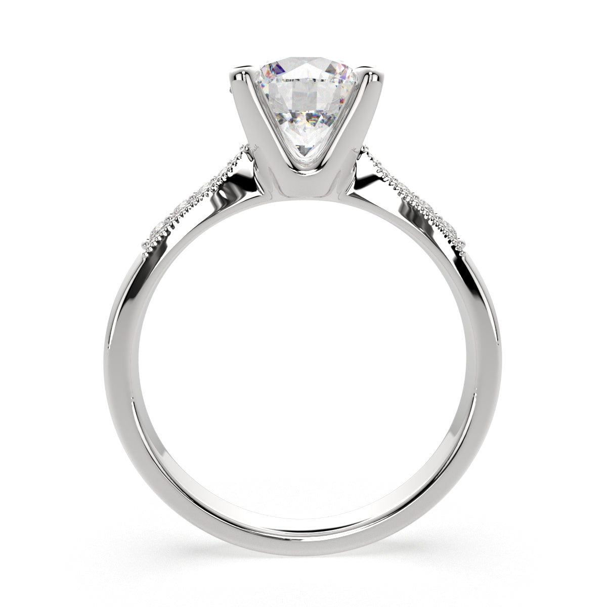 2.4 Carat VS1 D Lab Grown Diamond Pave Round Ring