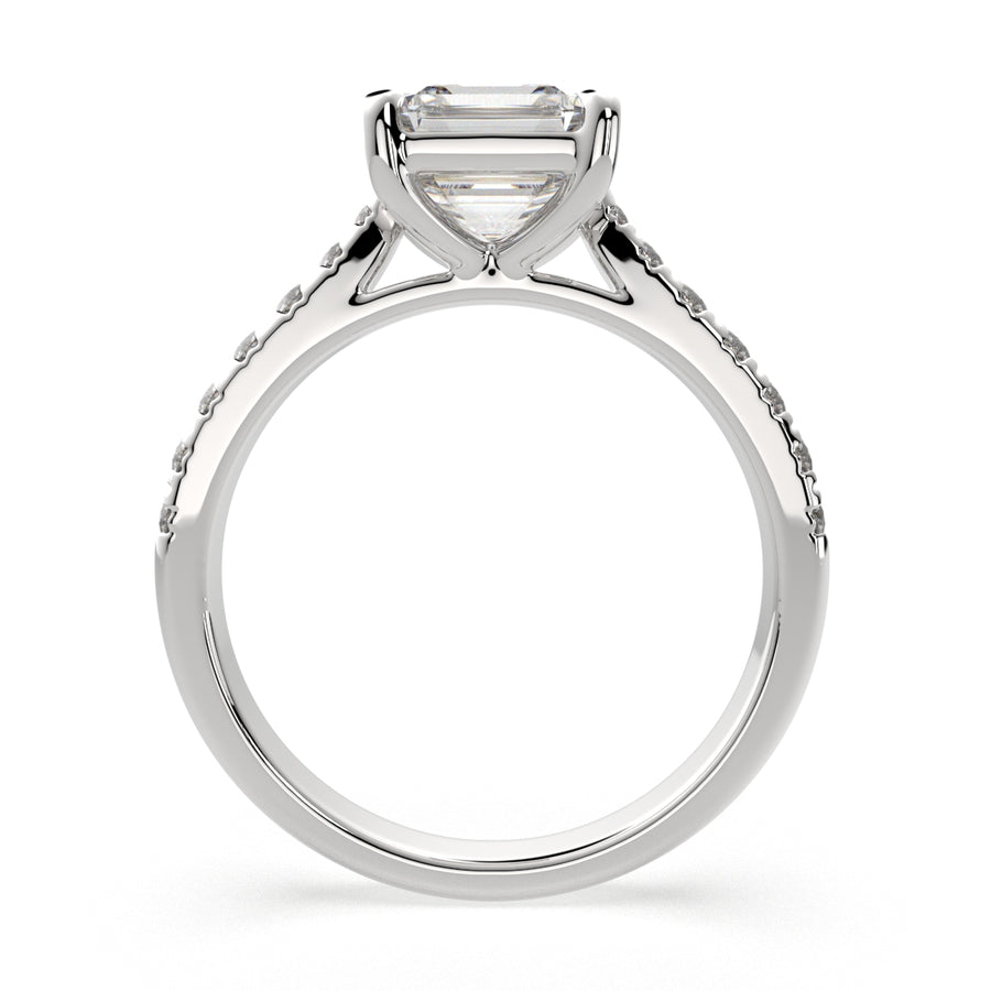 Ginevra 3.2 Carat Emerald Cut Tapered Engagement Ring