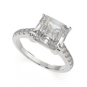 3.2 Carat VS1 D Lab Grown Diamond Pave Emerald Ring