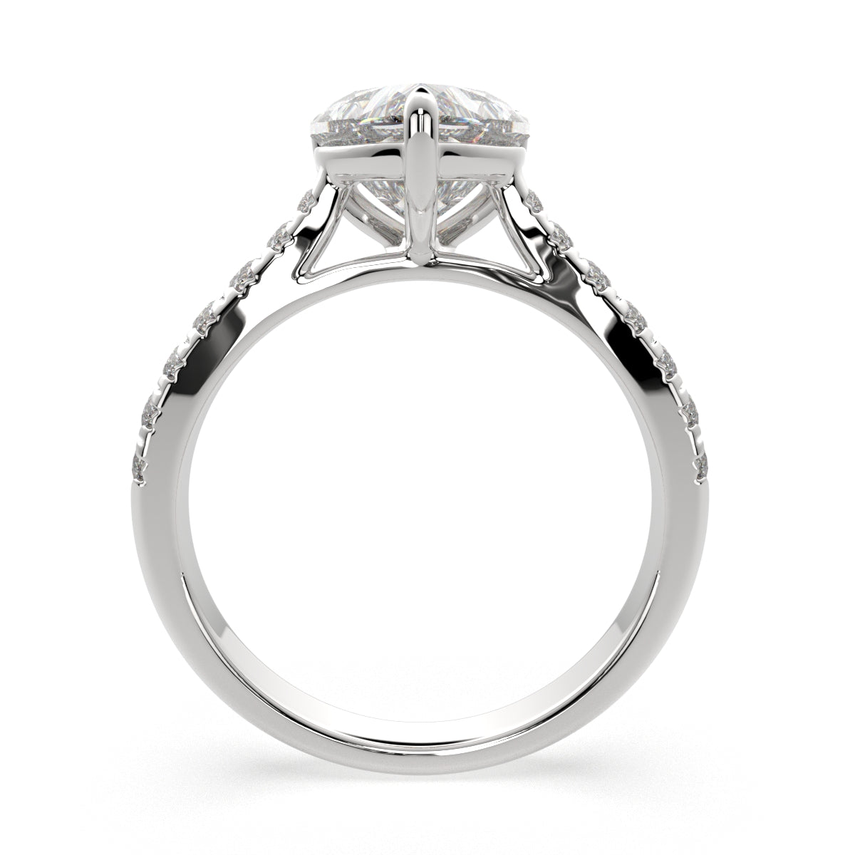 1.2 Carat VS1 D Lab Grown Diamond Pave Heart Ring