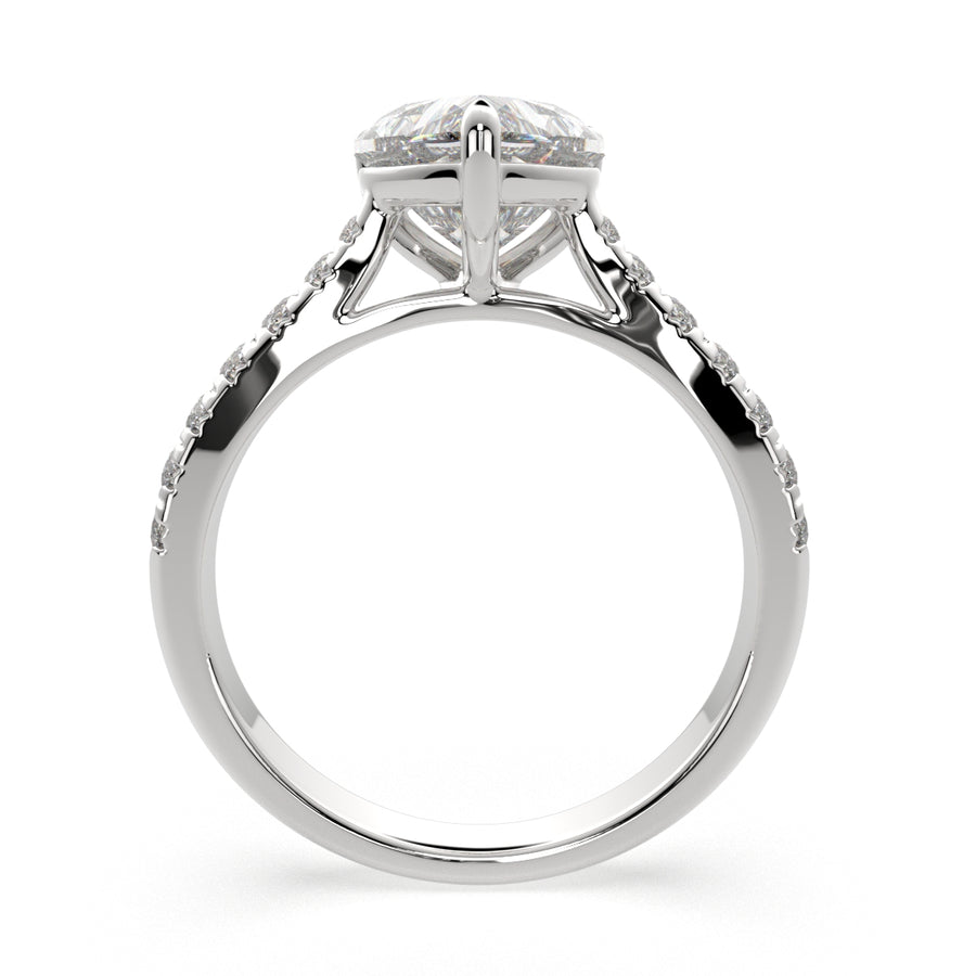 Ginevra 3.2 Carat Heart Cut Tapered Engagement Ring