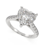 1.2 Carat VS1 D Lab Grown Diamond Pave Heart Ring