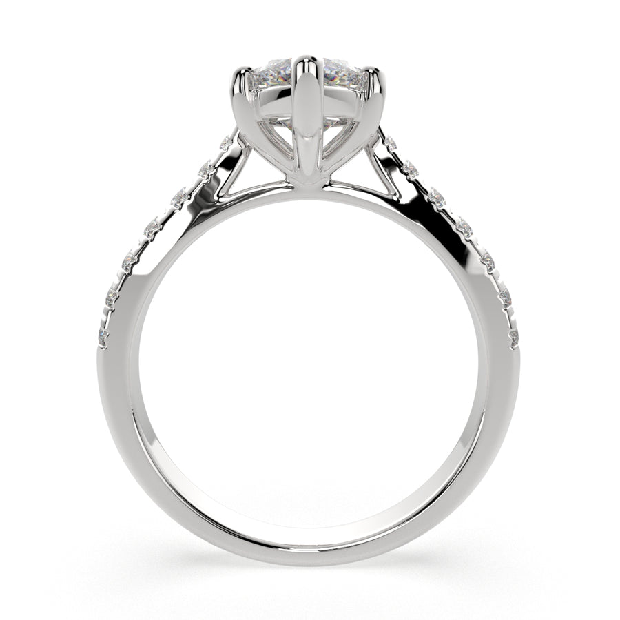 Ginevra 3.2 Carat Marquise Cut Tapered Engagement Ring