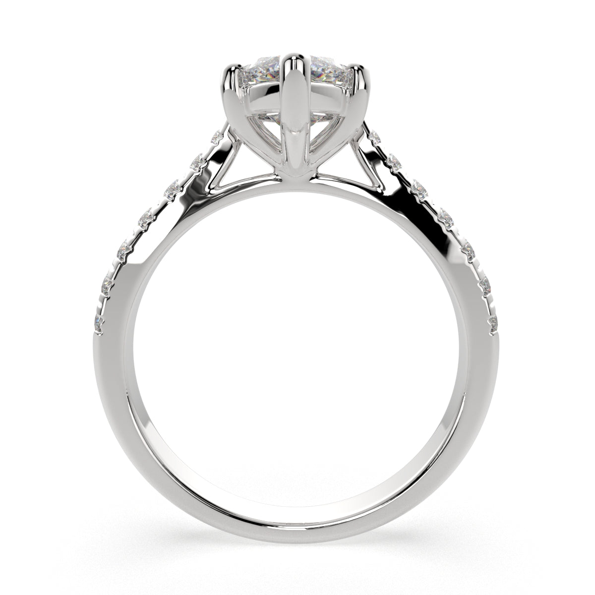 2.2 Carat VS1 D Lab Grown Diamond Pave Marquise Ring