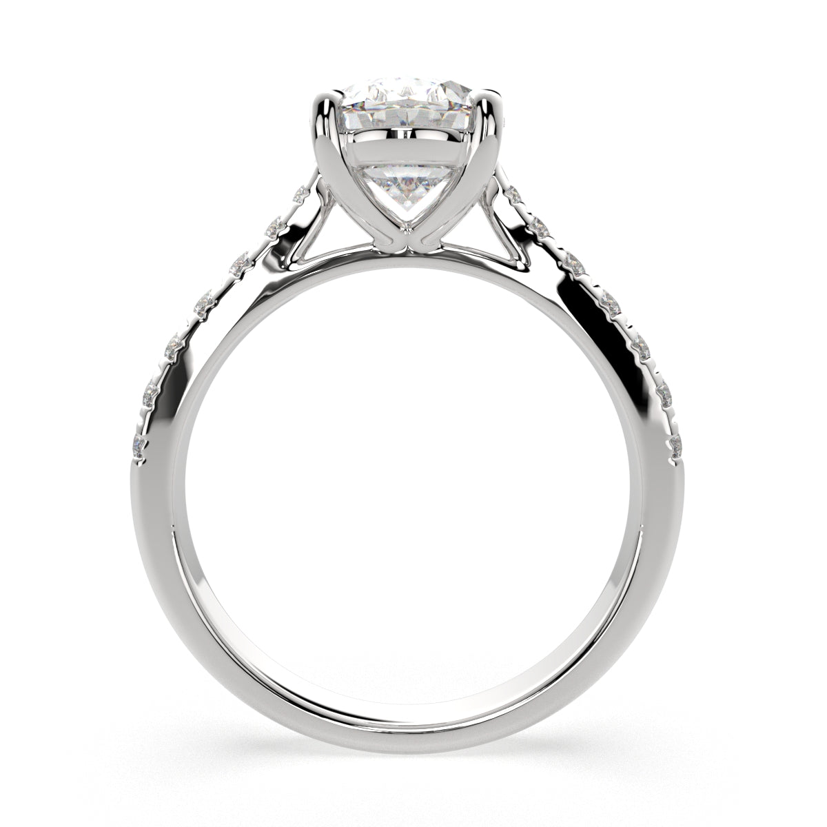 1.2 Carat VS1 D Lab Grown Diamond Pave Oval Ring