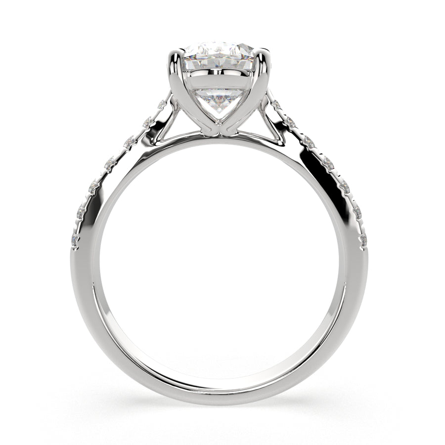 Ginevra 3.2 Carat Oval Cut Tapered Engagement Ring