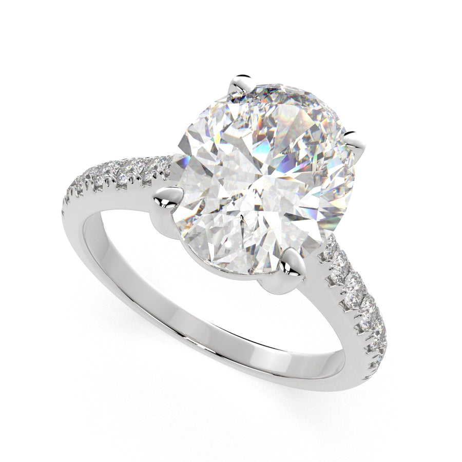 Ginevra 2.2 Carat Oval Cut Tapered Engagement Ring