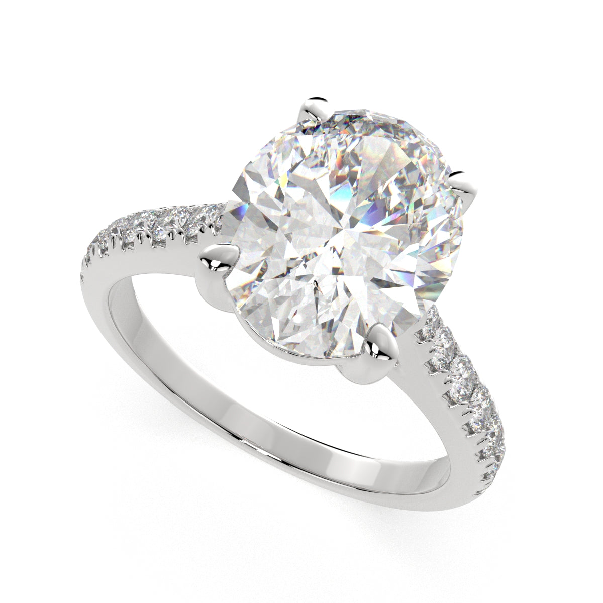 1.2 Carat VS1 D Lab Grown Diamond Pave Oval Ring
