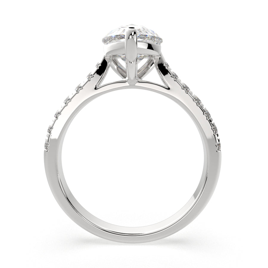 Ginevra 3.2 Carat Pear Cut Tapered Engagement Ring