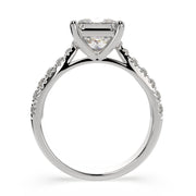2.2 Carat VS1 D Lab Grown Diamond Pave Princess Ring