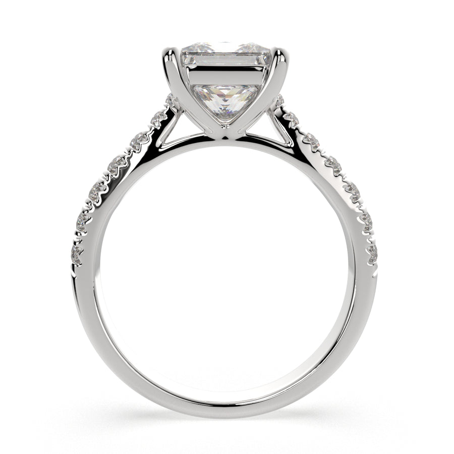 Ginevra 1.2 Carat Princess Cut Tapered Engagement Ring