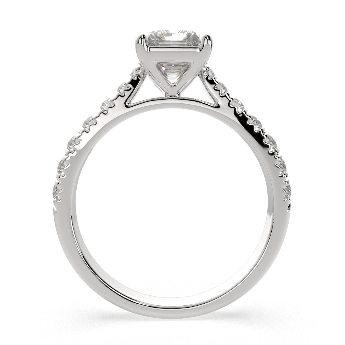 1.2 Carat VS1 D Lab Grown Diamond Pave Radiant Ring