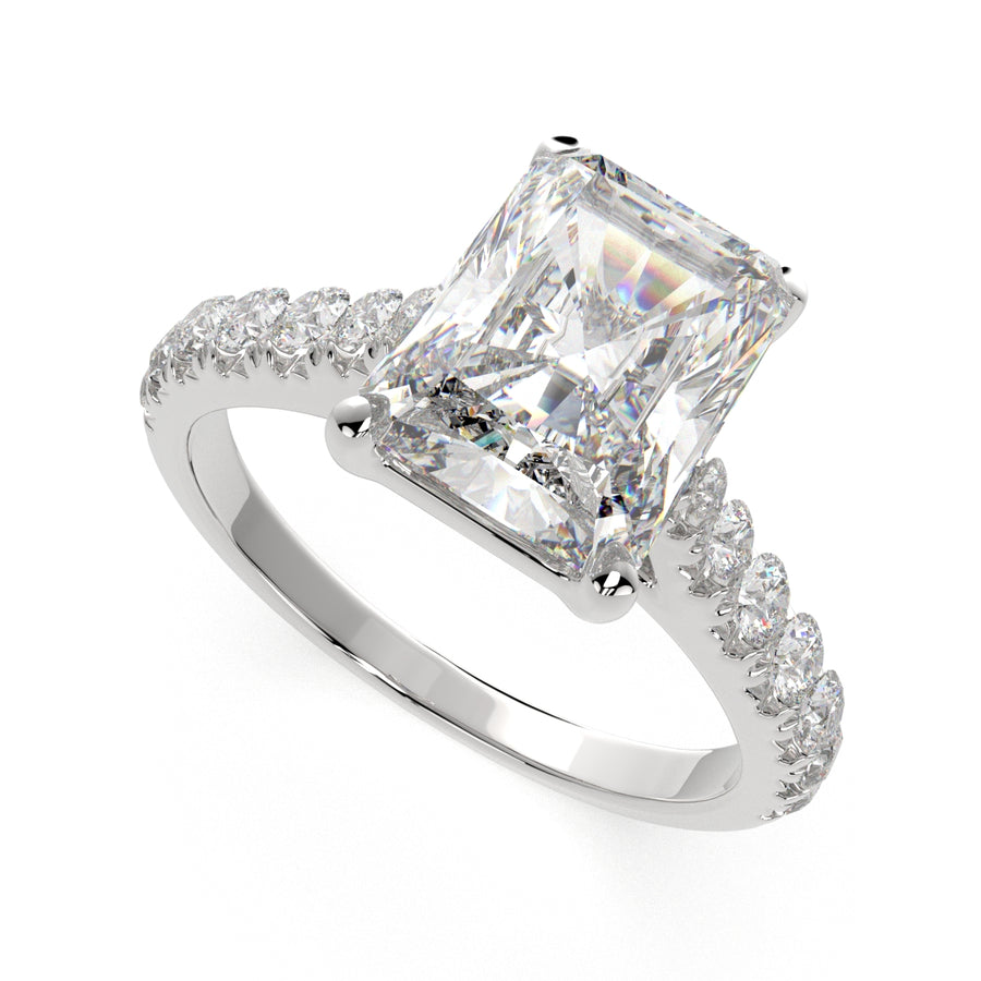 Ginevra 3.2 Carat Radiant Cut Tapered Engagement Ring