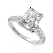 1.2 Carat VS1 D Lab Grown Diamond Pave Radiant Ring