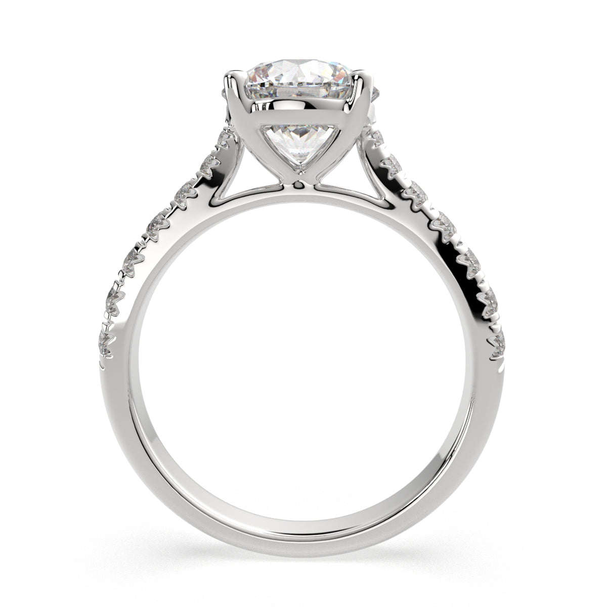 1.2 Carat VS1 D Lab Grown Diamond Pave Round Ring