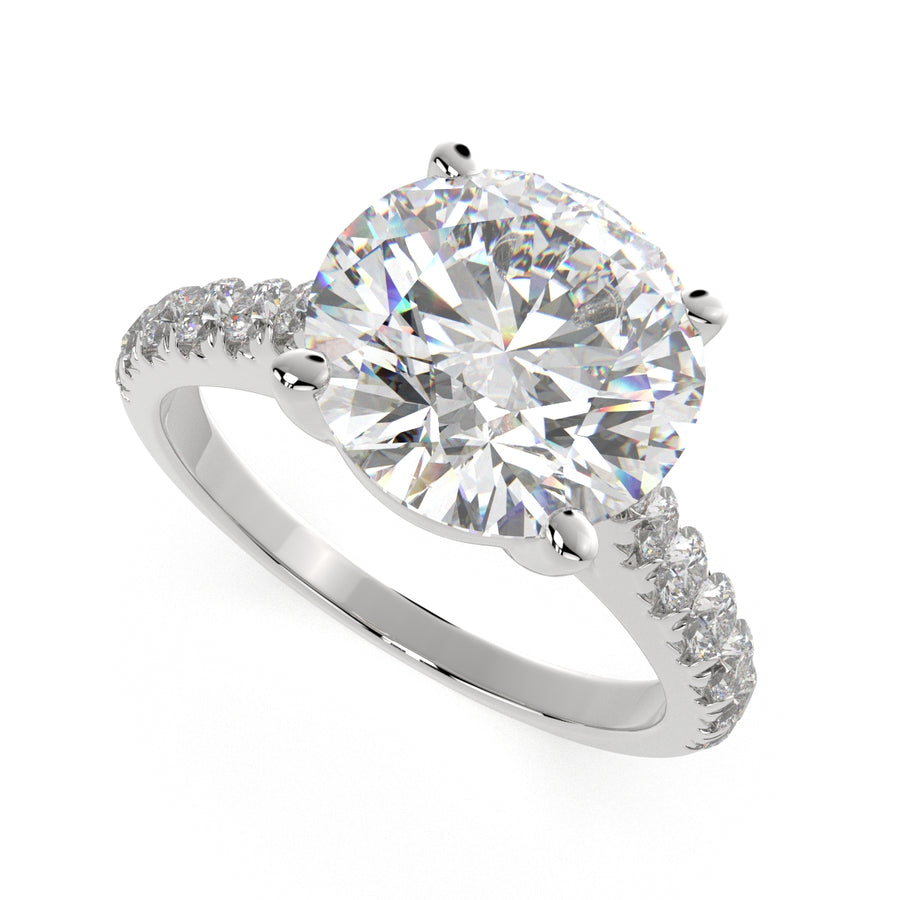 Ginevra 3.2 Carat Round Cut Tapered Engagement Ring
