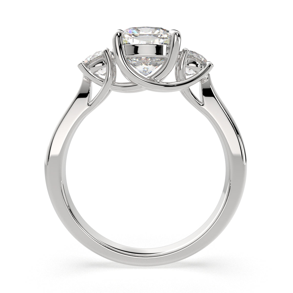 1.2 Carat VS1 D Lab Grown Diamond Trilogy Cushion Ring