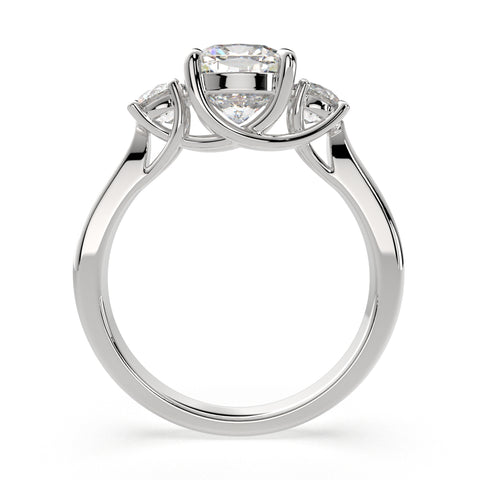 1.2 Carat VS1 D Lab Grown Diamond Trilogy Cushion Ring